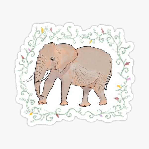 Item preview, Elephant with flowers designed and sold by designsbymurray.