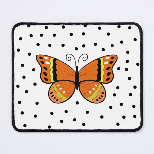 Item preview, Orange Butterfly and Black Polka Dots designed and sold by ShirleyDee.