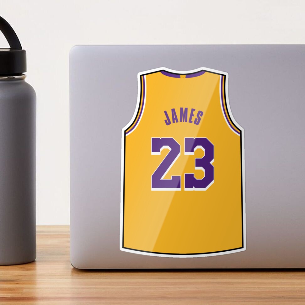 LeBron James Jersey Sticker for Sale by designsheaven