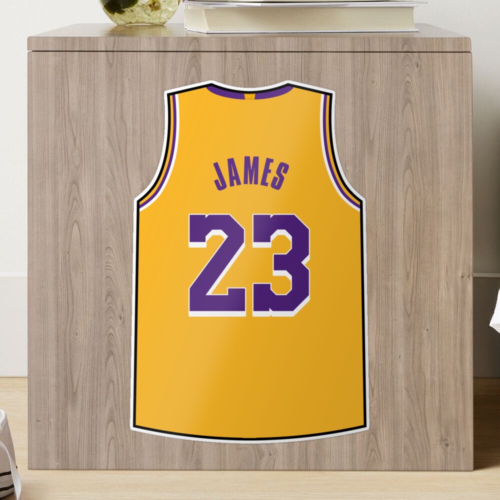 Lebron James Jersey Lakers #23 Sticker for Sale by Lumared