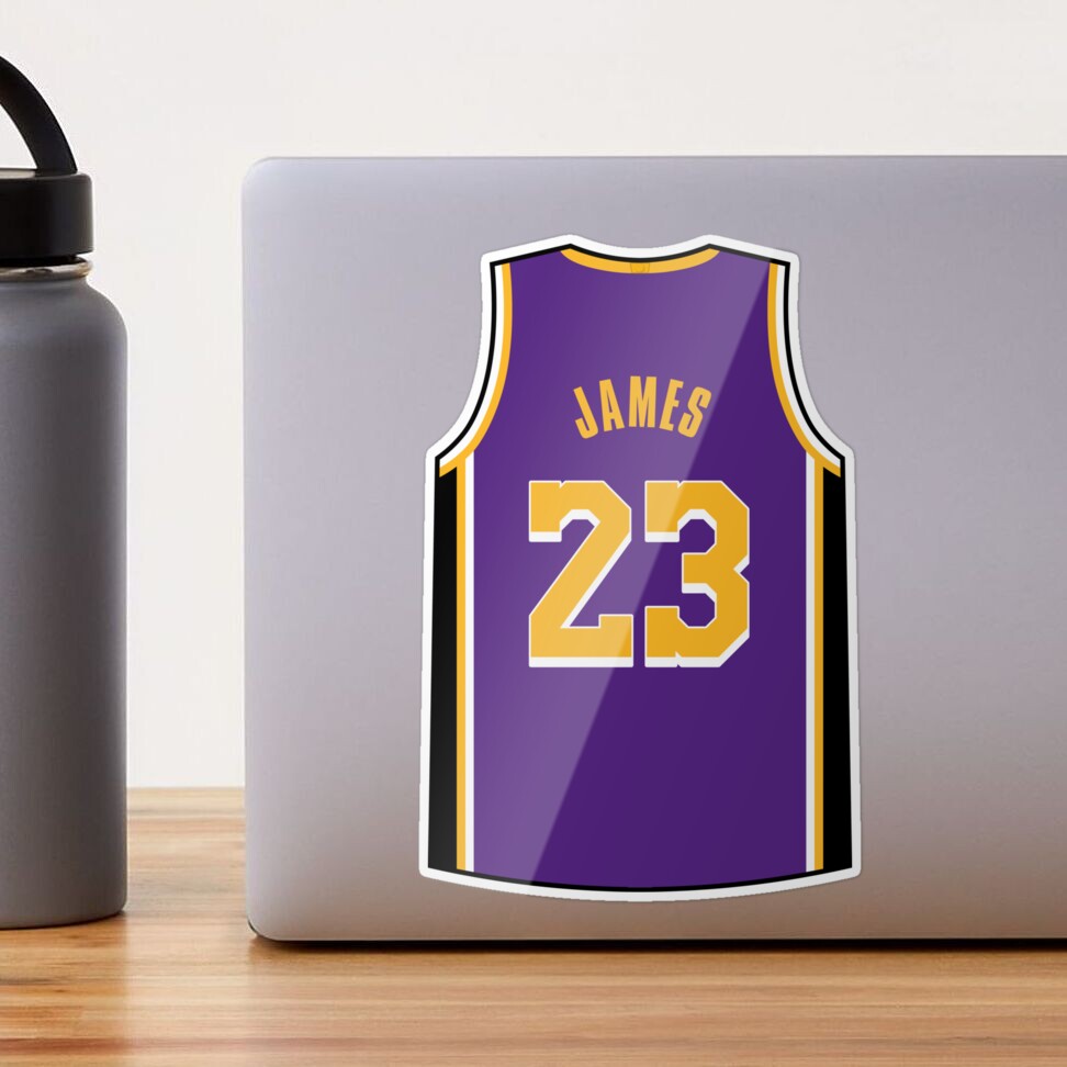 LeBron James Jersey Sticker for Sale by designsheaven