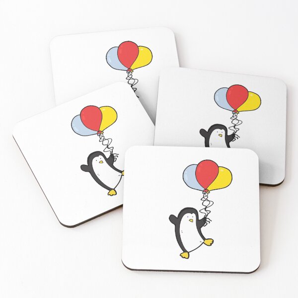 Aperçu de l'œuvre Pingouin avec des ballons Cartoon créée et vendue par BWAYZ.