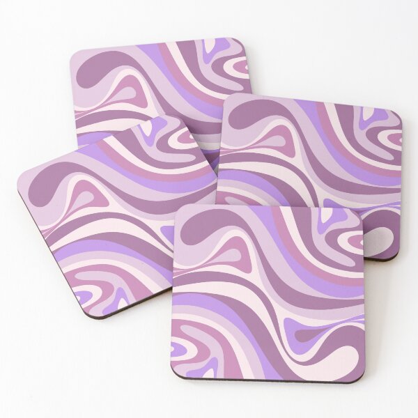 Artikelvorschau, New Groove Retro Liquid Swirl Abstraktes Muster in hellviolettem Lavendelviolett entworfen und verkauft von kierkegaard.