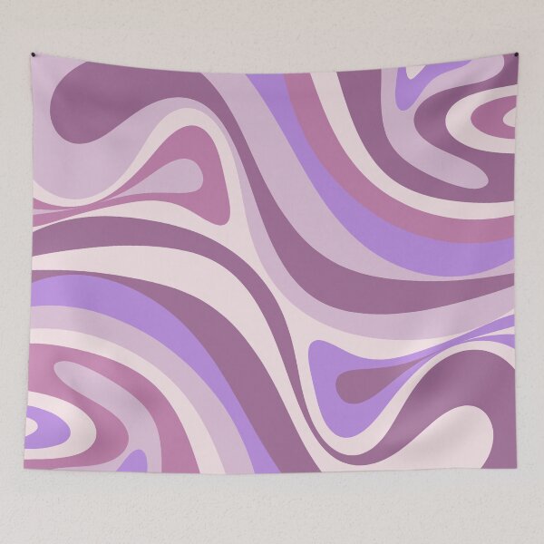 Aperçu de l'œuvre New Groove Retro Liquid Swirl Abstract Pattern in Light Purple Lavender Violet créée et vendue par kierkegaard.