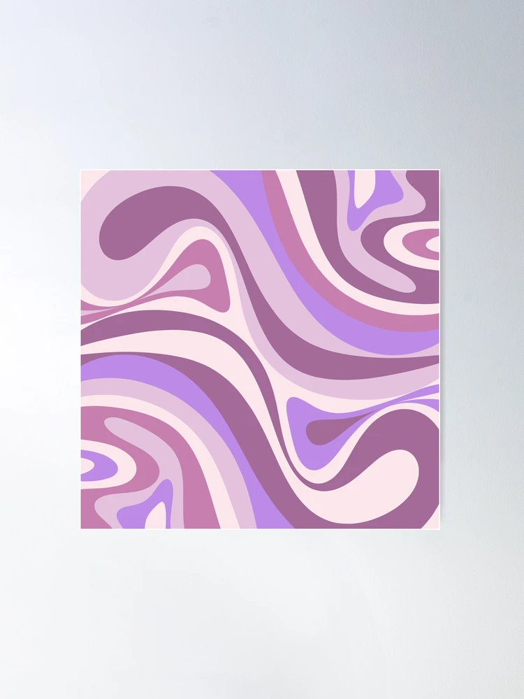 New Groove Retro Liquid Swirl Abstract Pattern in Light Purple