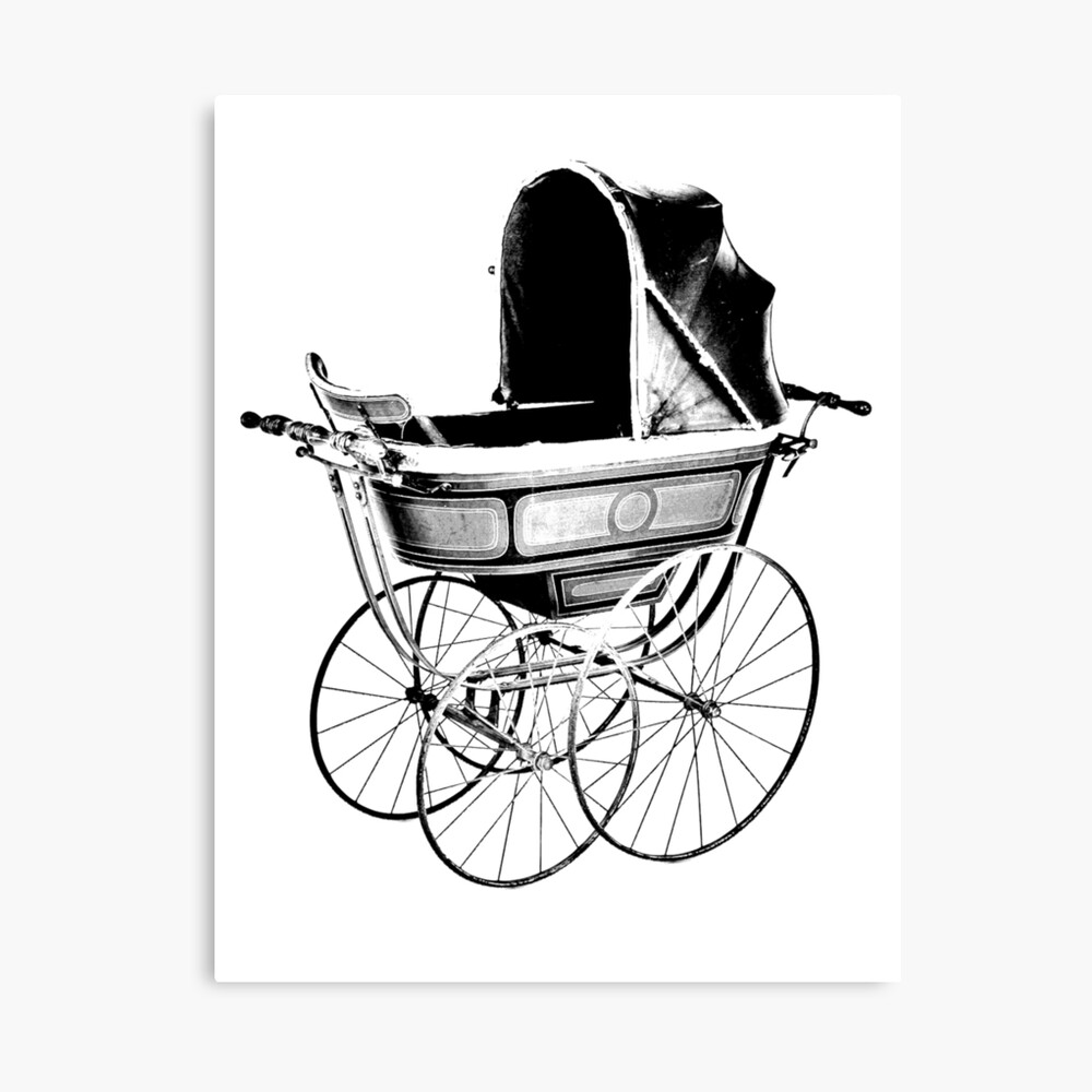 vintage metal baby stroller