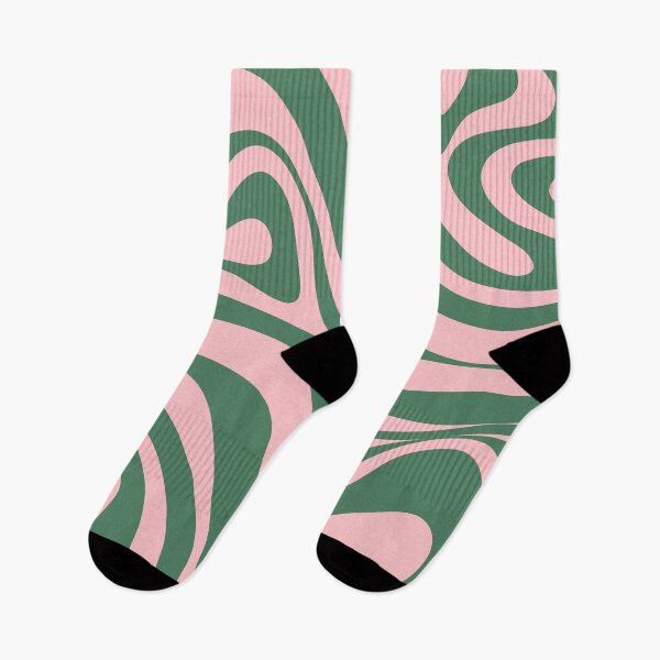 Item preview, New Groove Retro Liquid Swirl Abstract Pattern in Light Pink and Green designed and sold by kierkegaard.