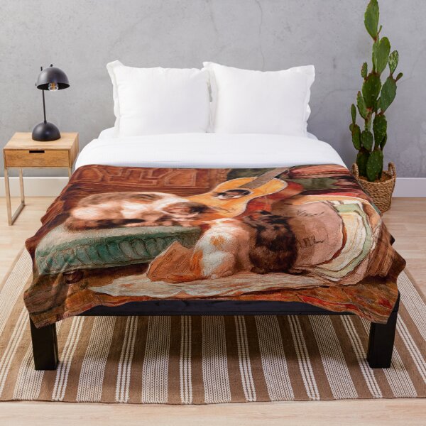 Item preview, Mama Cat Kittens and Guitar - Painterly Interpretation of The Musicians designed and sold by SeaChangeDesign.