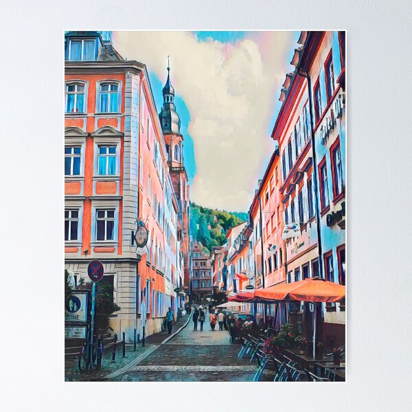 Heidelberg Castle Garden City Photography City Canvas Wall Art Heidelberg Poster Print order City Wall Art Night City Poster Decor Wall Art