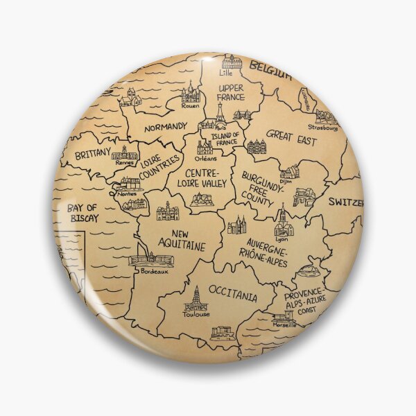 Item preview, Brown Vintage France Map  designed and sold by Sheridan T.