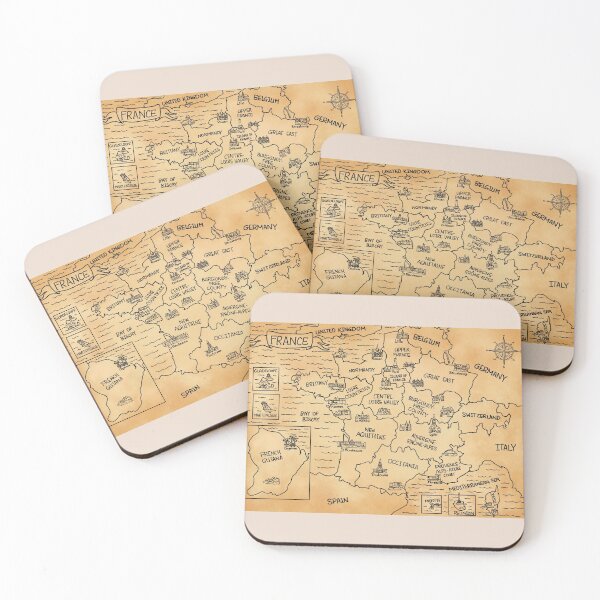 Item preview, Brown Vintage France Map  designed and sold by Sheridan T.