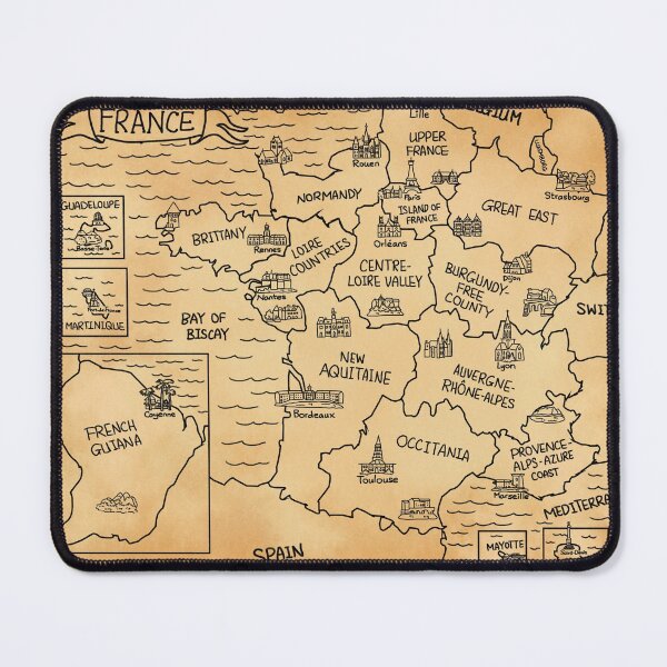 Item preview, Brown Vintage France Map  designed and sold by Sheridan T.
