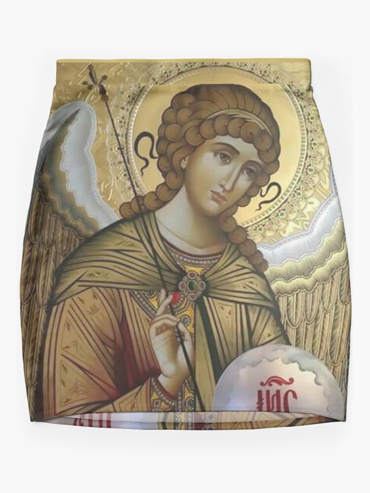 Archangel Michael - Beautiful and Elegant Gold and Silver Byzantine Icon |  Mini Skirt