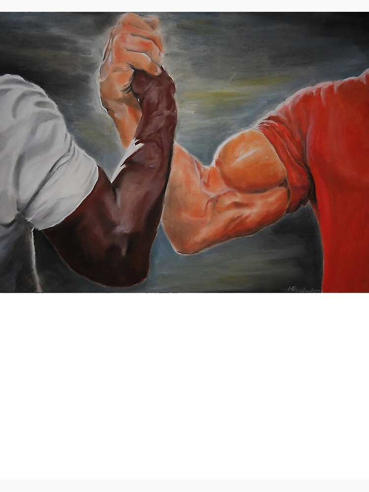 Image Captions — [ID: The epic handshake meme of two muscled arms