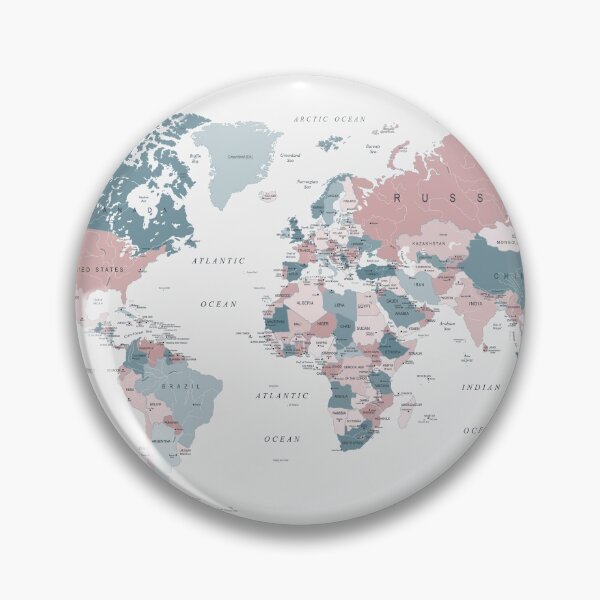 Item preview, Map of the World in Pink and Blue designed and sold by UrbanEpiphany.