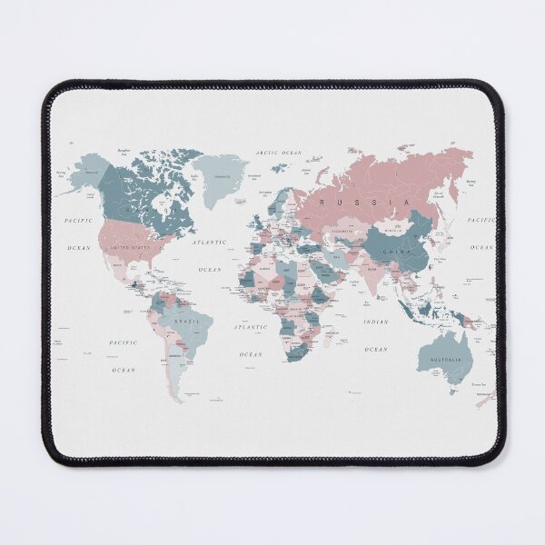 Item preview, Map of the World in Pink and Blue designed and sold by UrbanEpiphany.
