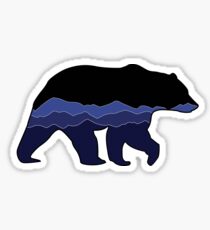 Bear Graphic- Black, Mountains Sticker