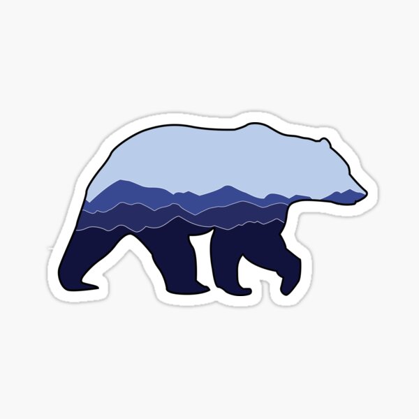 Item preview, Bear Graphic- Blue, Mountains designed and sold by Noble Bison.