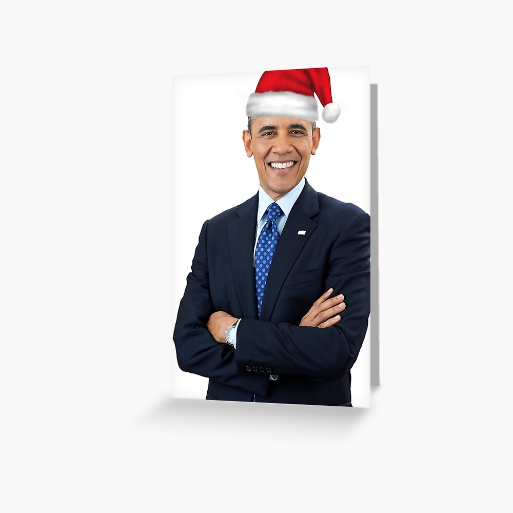 "Barack Obama Merry Christmas" Greeting Card for Sale by AKindChap