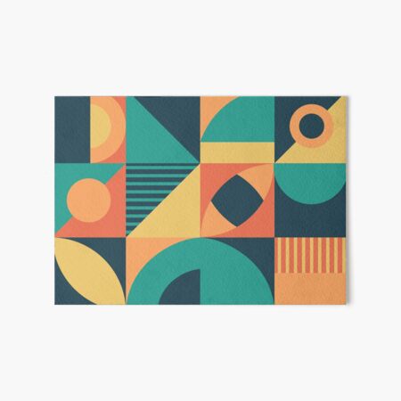 Item preview, Modern Green Orange and Yellow Mid Century Geometric Art Pattern designed and sold by Dezinix.