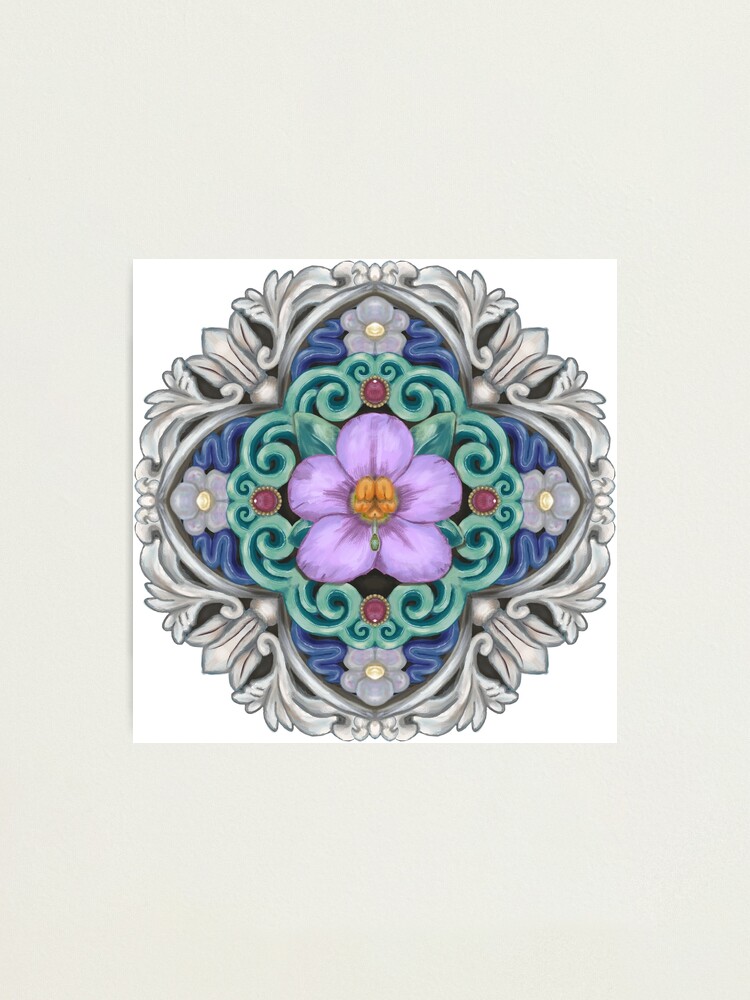 Lámina fotográfica «Mandala violeta persa» de twogou | Redbubble