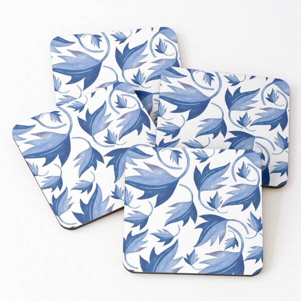 Item preview, Autumn Fall Leaves Chinoiserie Pattern - Vintage 17th Century Chinese Watercolor Motifs Blue designed and sold by Millusti.