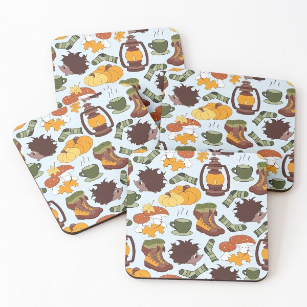 Item preview, Autumn charm hedgehogs and mushrooms seamless pattern designed and sold by SlothMagic.