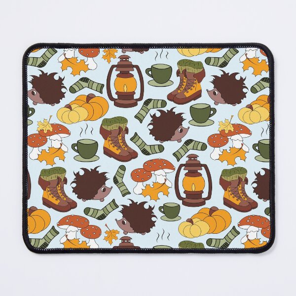 Item preview, Autumn charm hedgehogs and mushrooms seamless pattern designed and sold by SlothMagic.