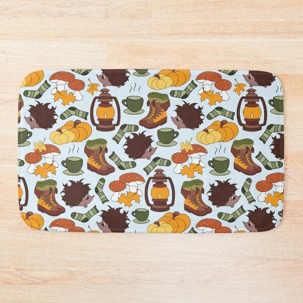 Item preview, Autumn charm hedgehogs and mushrooms seamless pattern designed and sold by SlothMagic.