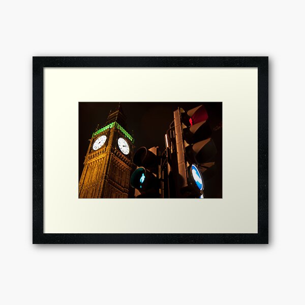 Big Ben - Green Man - Red Light Framed Art Print