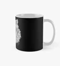 Tiger - Tätowierungskunst - schwarze Linie Illustration Tasse (Standard)