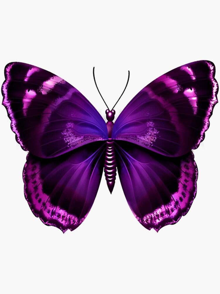 "Purple Butterfly Emoji Cute Kawaii Epilepsy Awarenes " Sticker for