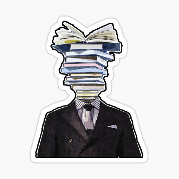 Business Man Books head Sticker