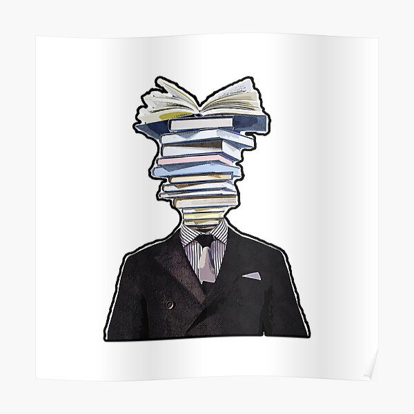 Business Man Books head Poster