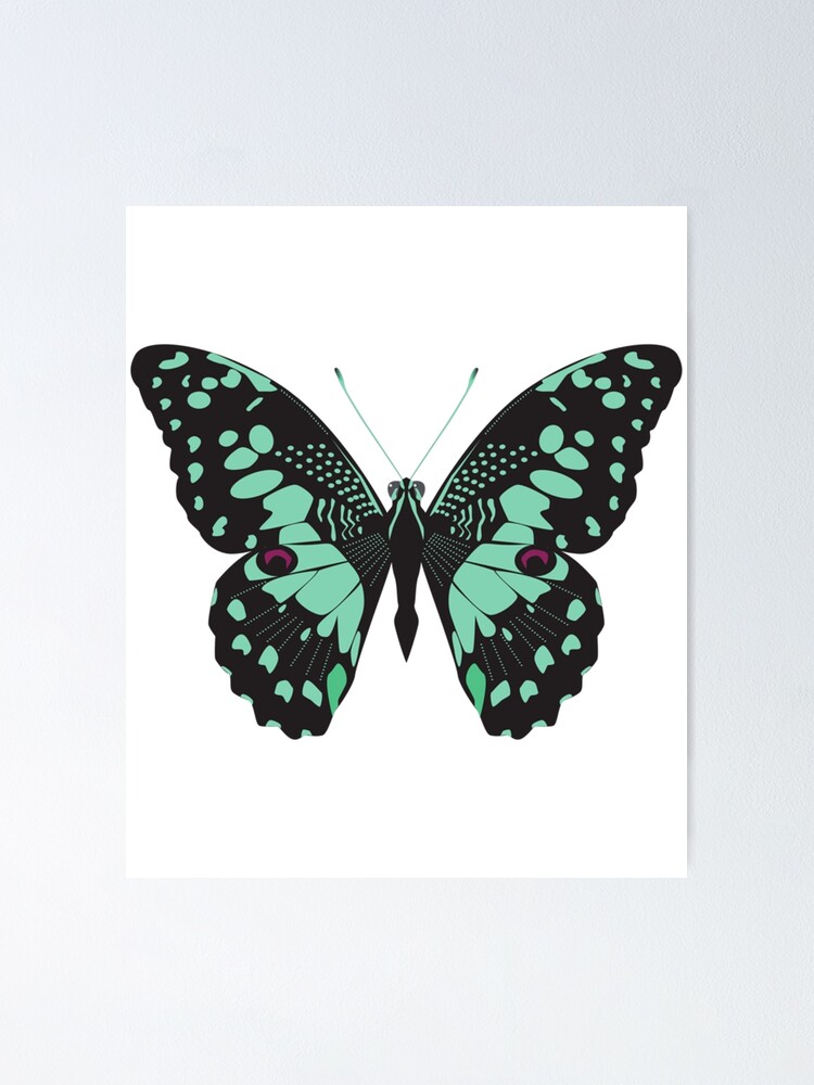 Poster « papillon violet emoji mignon kawaii sensibilisation à l