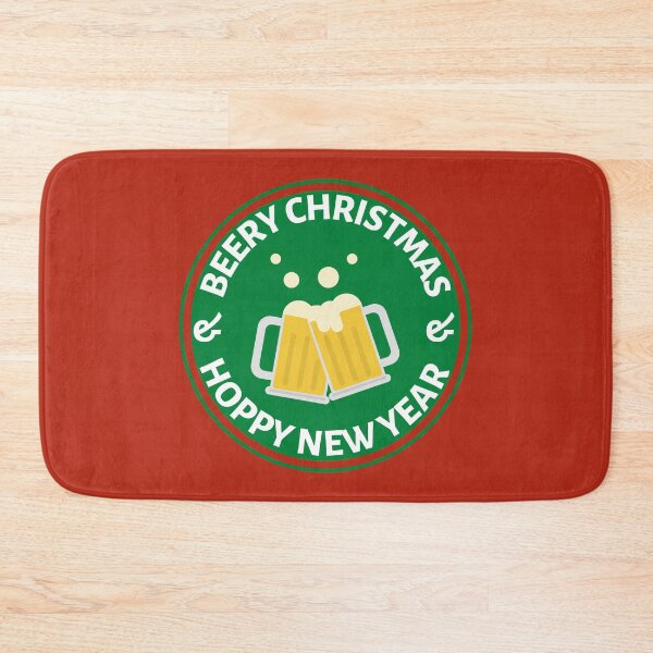 Item preview, Beery Christmas and Hoppy New Year (Green) - Funny Christmas Beer Puns - Gift for Beer Lovers who like alcohol jokes designed and sold by CaitU.