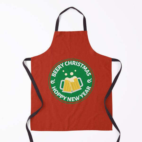 Item preview, Beery Christmas and Hoppy New Year (Green) - Funny Christmas Beer Puns - Gift for Beer Lovers who like alcohol jokes designed and sold by CaitU.