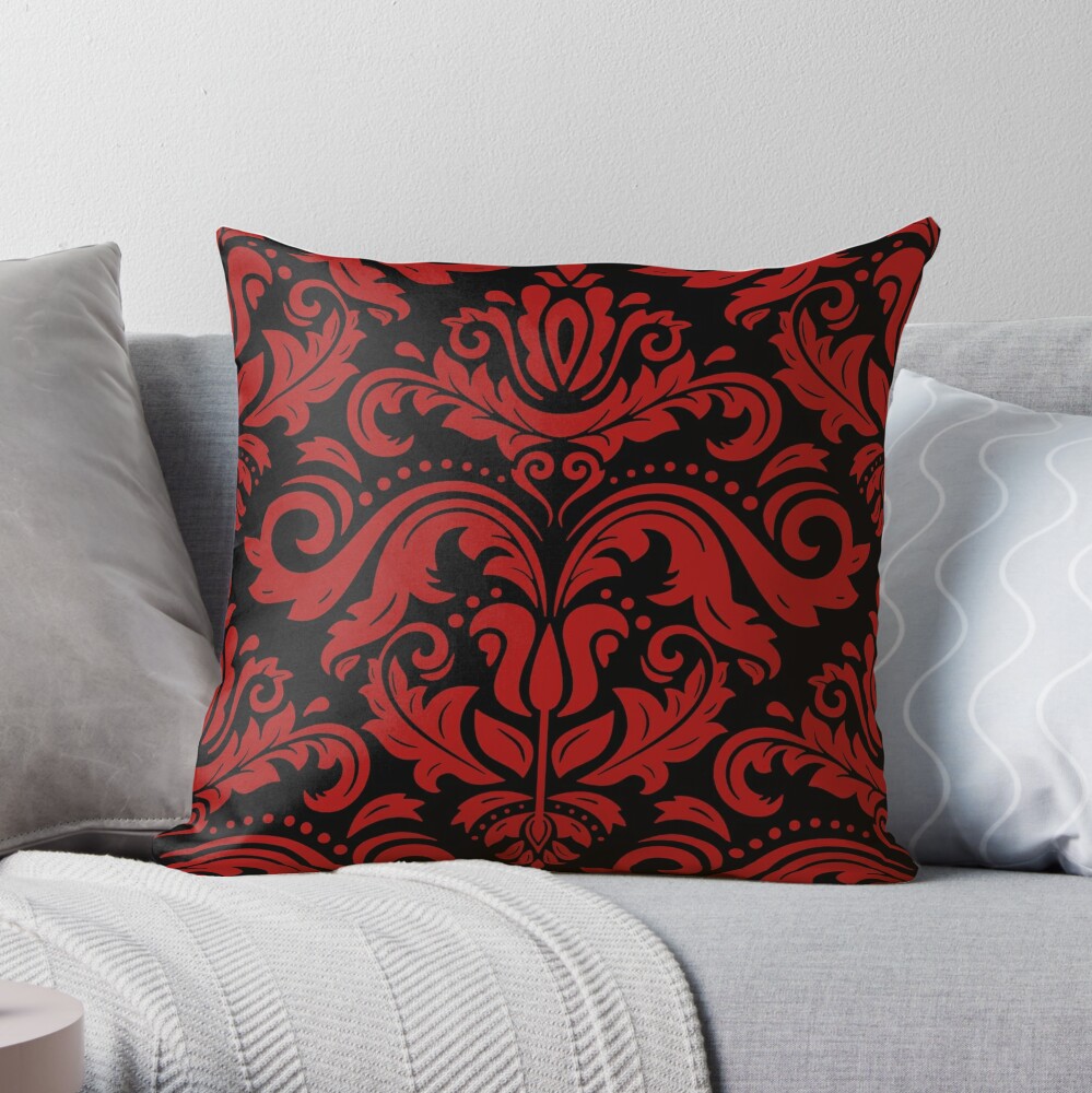 Decorative Red And Black Throw Pillow for Sale by FantasySkyArt