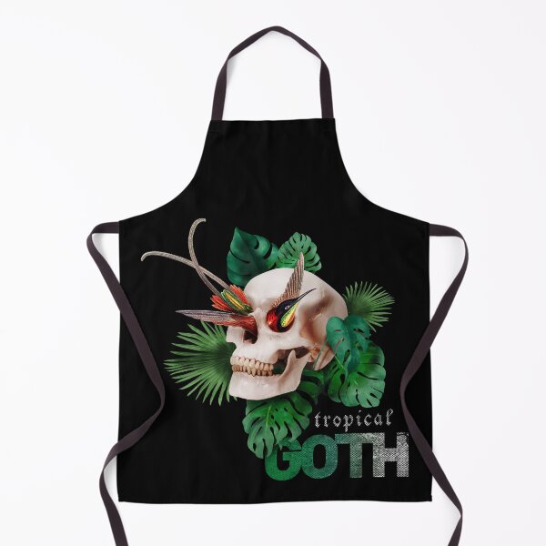 Item preview, A tropical goth fantasy of a skull with tropical plants and exotic bird designed and sold by Francesco Carli.
