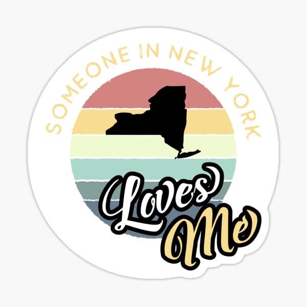Item preview, Someone in New York Loves Me Vintage Sunset State Map Outline designed and sold by jutulen.