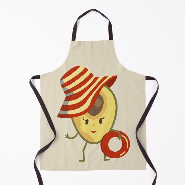 Item preview, Avocado beach girl with sun hat and swim ring designed and sold by CutieBlue.