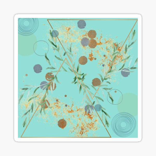 Item preview, Nordic triangle green art with stunning leaf designed and sold by Dorina Burca.
