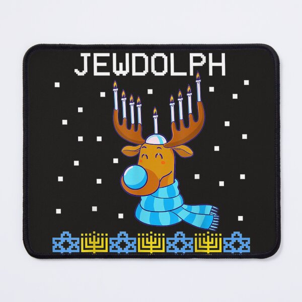 Item preview, Jewdolph Ugly Hanukkah Sweater Reindeer Menorah Chanukah designed and sold by Vonfy.
