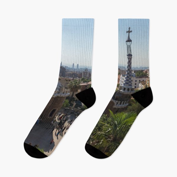 Item preview, Famous Barcelona Vista from Antoni Gaudis Park Guell  designed and sold by Georgia Mizuleva.