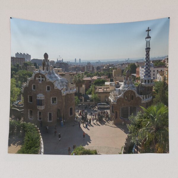 Item preview, Famous Barcelona Vista from Antoni Gaudis Park Guell  designed and sold by Georgia Mizuleva.