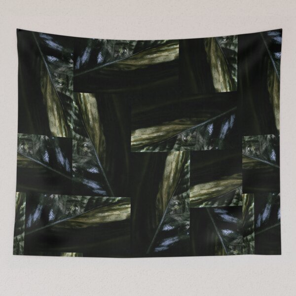 Item preview, Earthy Dark Green Nature Abstract Collage Pattern with Premium and High Class Look designed and sold by Wiggly Lines.