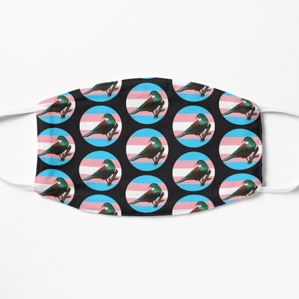 Tūī - trans flag Flat Mask
