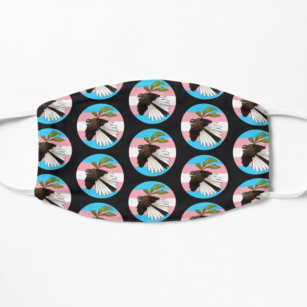 Pīwakawaka - trans flag Flat Mask