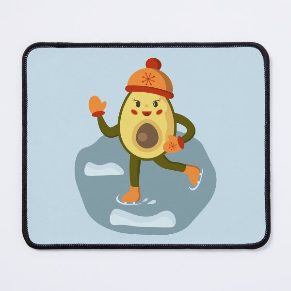Item preview, Happy avocado character ice skater designed and sold by CutieBlue.