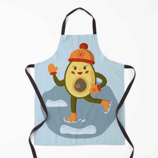 Item preview, Happy avocado character ice skater designed and sold by CutieBlue.